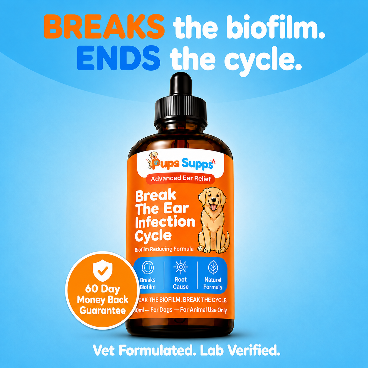 Break the Ear Infection Cycle with Pups Supps™ Advanced Ear Relief